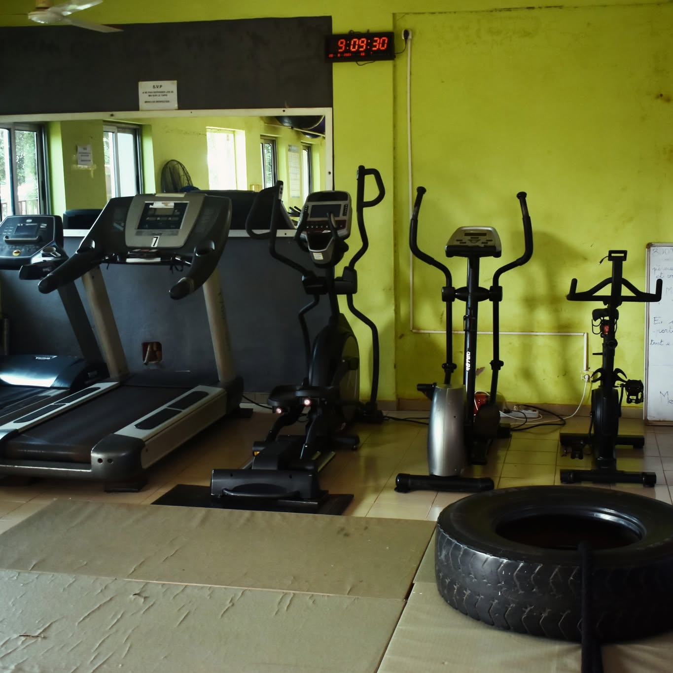Espace cardio : tapis de course, elliptiques, pneu