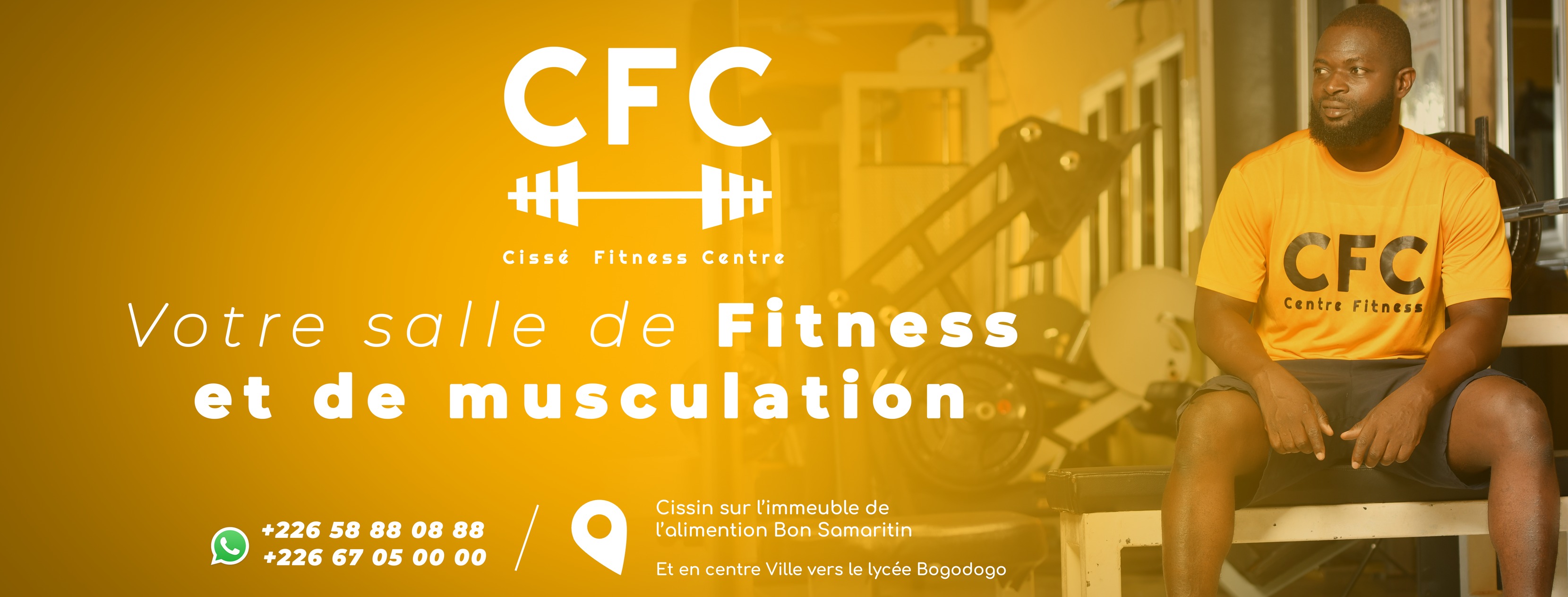 Bannière officielle CFC avec le coach Mohamed Cissé, logo et coordonnées
