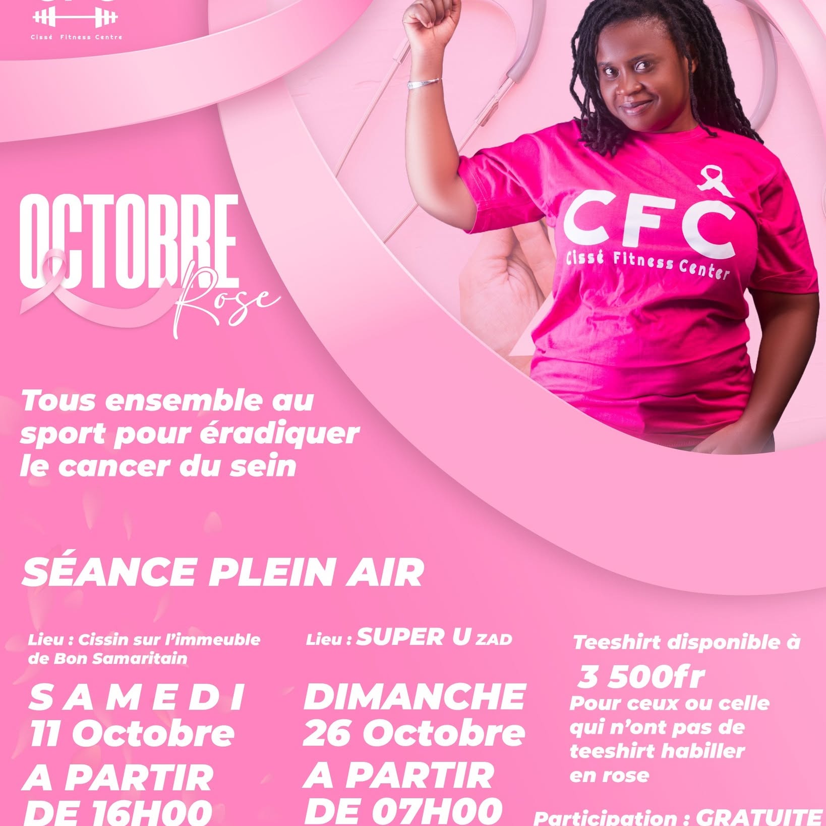 Flyer Octobre rose, séance plein air du 11 octobre 2025