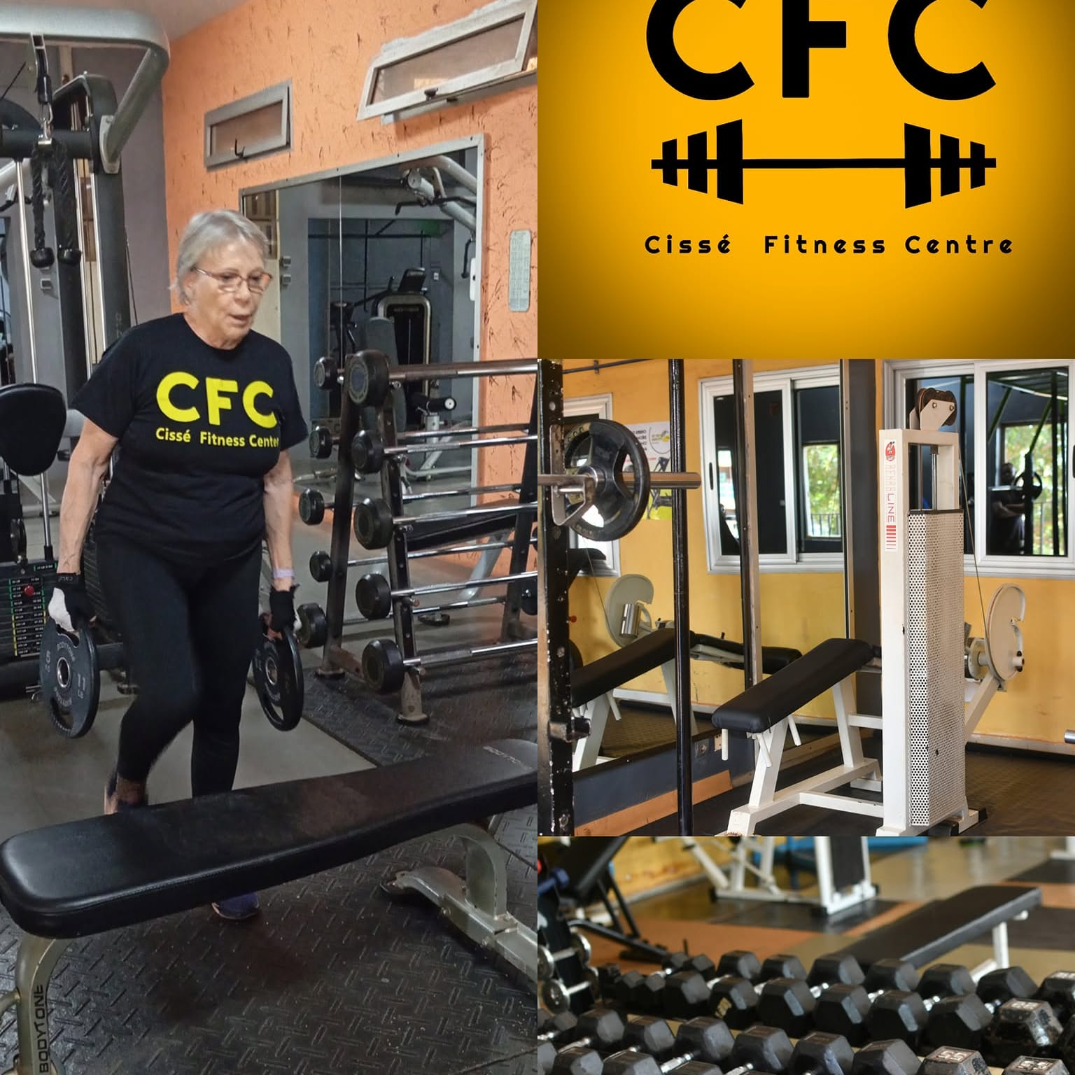 Séance d'entraînement au Centre Fitness chez Cissé, Cissin