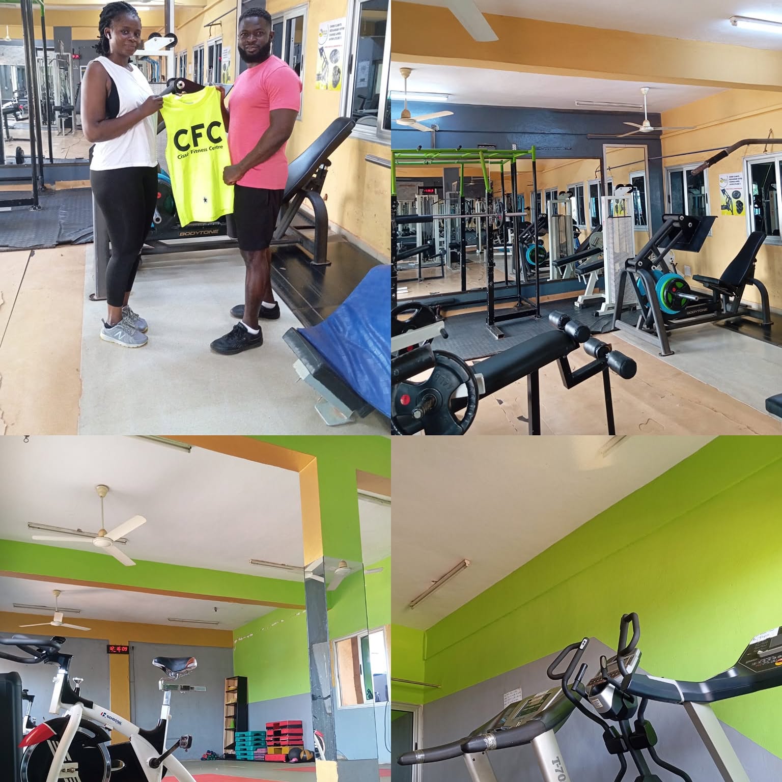 Séance d'entraînement au Centre Fitness chez Cissé, Cissin
